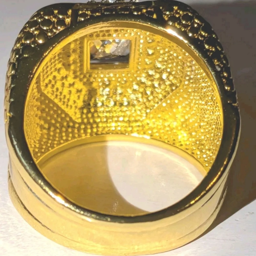 Simulated Diamond Mens Engagement Wedding Band Ring 3Ct 14k Yellow Gold Plated